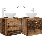 vidaXL Badkamermeubel Set 2 pcs Oud hout Bewerkt hout