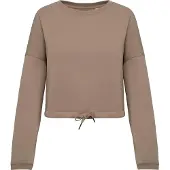 Native Spirit NS429 Ecologische cropped damessweater met ronde hals