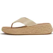 FitFlop F-Mode Espadrille Shimmersuede Toe-Post Sandals Dames Sandalen - Metallic Beige