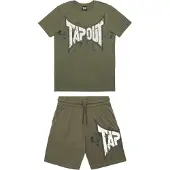 TAPOUT Trainingspak 'Dunlab' olijfgroen / zwart / wit