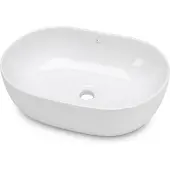 Akord Ovale Wastafel ELIPSE 49 cm / Keramische Opzetwastafel / Glans Wit