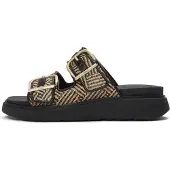 Original Brands Dames Gen-FF Gen-FF gespsandalen van bedrukt leer (41), Bruin, 1 tot 3 cm, Geen, Casual A2Q-001