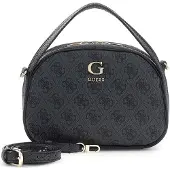 GUESS schoudertas handtas Coleen Logo Top Zip Crossbody Coal Logo donkergrijs