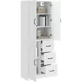 vidaXL Kast Set 2 st Hoogglans Wit Bewerkt hout