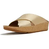 Original Brands Lulu lux graphic-weave leather cross slides