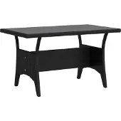 vidaXL Buiten Eettafel Set 3 st Zwart en Turkoois poly rattan
