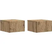 vidaXL Muurbevestigde Nachttafel 2 st Artisanaal eiken