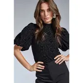 Freebird Dames Tops & T-shirts Tova Ss - Zwart - Maat XL