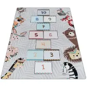 Muratap Play vloerkleed kinderkamer hinkelen laagpolig 80x120 cm