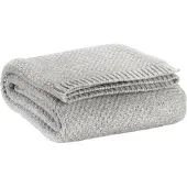 Vivaraise Gebreide gerecycleerde plaid - Danilo (Perle) - 130 x 160 cm