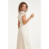Smashed Lemon Broderie doorknoopjurk met flutter mouwen |