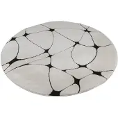 Muratap Vivant japandi blaze rond vloerkleed laagpolig zwart- 200 cm rond