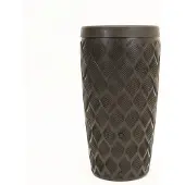 Vita - Regenton Flow - Donker bruin - Met bloempot - Met Gardena koppeling kraantje - Lichtgewicht - Breukbestendig - Vorstbestendig - UV-bestendig - 240 Liter inhoud - Makkelijke installatie