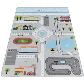 Muratap Play vloerkleed kinderkamer verkeer laagpolig 160x230 cm