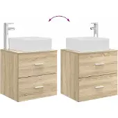 vidaXL Wandgemonteerde wastafel van een meubel Sonoma Eiken