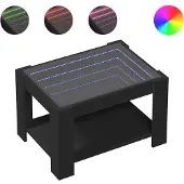 vidaXL LED-salontafel, zwart, 73x53x45 cm, houtvezel