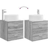 vidaXL Badkamermeubel Set 2 st Grijs Sonoma Bewerkt hout