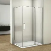 AICA Douchecabine 8mm NANO glas, wand met deur 80x195cm douchedeur, vastwand 90cm