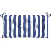 vidaXL Tuinbankkussen gestreept 110x50x7 cm stof wit en blauw