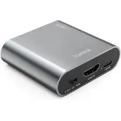 Hama 00205100, Zilver, HDMI, 3,5 mm, Vrouwelijke connector, Vrouwelijke connector, 58 mm
