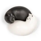 Kikkerland - Purrfect Salt & Pepper Shakers - Black and White - 8.25 cm x 3.75 cm x 6.5 cm