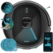 Cecotec Conga 9990 AI Spin Revolution Ultra Power, stofzuiger zonder zak, zwart, rond, oplaadbaar, lasersensor voor afstandsbepaling (LDS), 5200 mAh