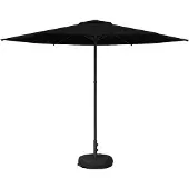 vidaXL Tuinparasol met voet 300 x 300 cm Polyester Rechthoekig Zwart