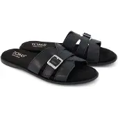 Toms Sol Mule Leer Dames Zwarte Sandalen