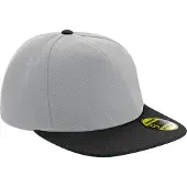 Beechfield Originele 6 Paneel Flat Peak Snapback Cap (Grijs/Zwart)