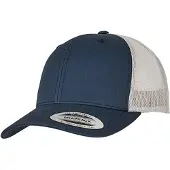Flexfit Retro tweekleurige truckerpet (Marine / Zilver)