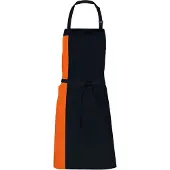 Link Kitchen Wear Unisex Duo Schort voor volwassenen (Zwart/Oranje)