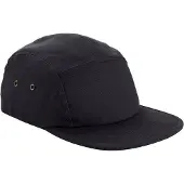 Beechfield Canvas 5-paneel baseballpet voor volwassenen (Zwart)