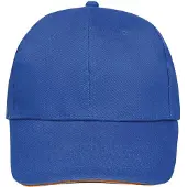 Sols Buffalo 6 panel baseballpet (Koningsblauw/neon-koraal)