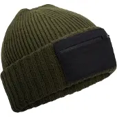 Beechfield Zip Patch muts (Militair Groen)