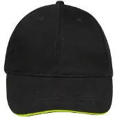 Sols Buffalo 6 panel baseballpet (Zwart/Goud)