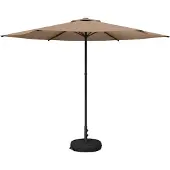 vidaXL Tuinparasol met voet 300 x 300 cm Polyester Rechthoekig Taupe