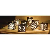 HQ Lichtslinger | Vierkant (10 LEDs, Batterijen, Houtkleur)