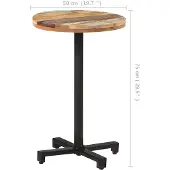 vidaXL Bistrotafel rond Ø50x75 cm massief gerecycled hout