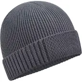 Beechfield Organic Cotton Engineered Patch muts (Grafietgrijs)