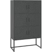 vidaXL Hoge kast 80x35x135 cm staal antracietkleurig