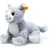 Steiff Soft Cuddly Friends Kat Cassie ijsblauw/wit, 26 cm