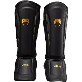 Venum Streamline Scheenbeschermers – Premium Kickboks Bescherming – Zwart/Goud - XL