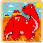 Bigjigs houten puzzel Diplodocus - educatief speelgoed dino FSC.