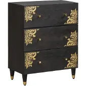 vidaXL Dressoir Zwart 60 x 33 x 75 cm Massief Mango Hout