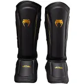 Venum Streamline Scheenbeschermers – Premium Kickboks Bescherming – Zwart/Goud - L