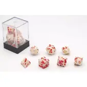 HOT Games - Dobbelstenen Bloodspatter - Set van 7 - Wit