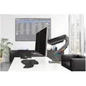 Kensington SmartFit Dubbele Monitor arm met Crossbar en Handgreep – Zwart