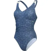 Speedo dames V-hals shaping badpak printed blauw