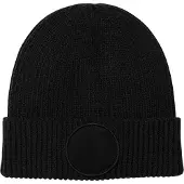 Beechfield Fashion cirkelvormige patch muts (Zwart)