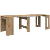 vidaXL Eettafel 240 x 85 x 75 cm Bewerkt hout Artisanaal eiken